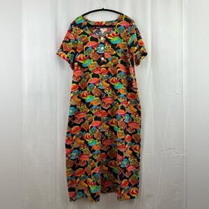 Vintage Kade Collection Rainbow Colorful Fish Maxi Dress Women’s Size Small